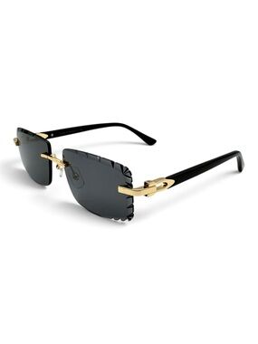 Cartier Black Sunglasses with Gold Temples